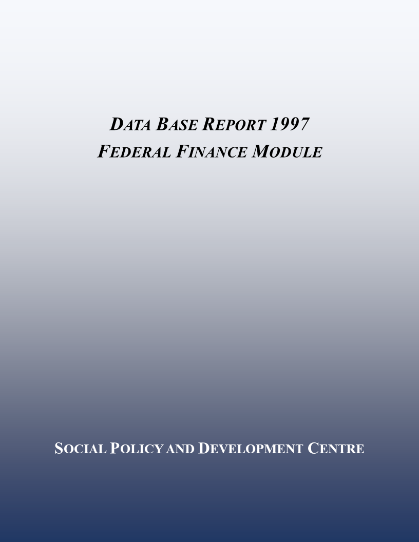 Data Base Report: Federal Finance Module