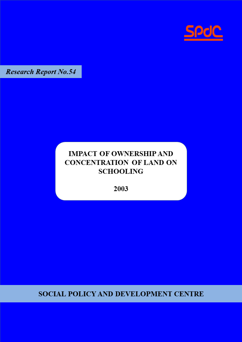 Impact of Ownership and Concentration of Land on Schooling: The Case of Rural Punjab
