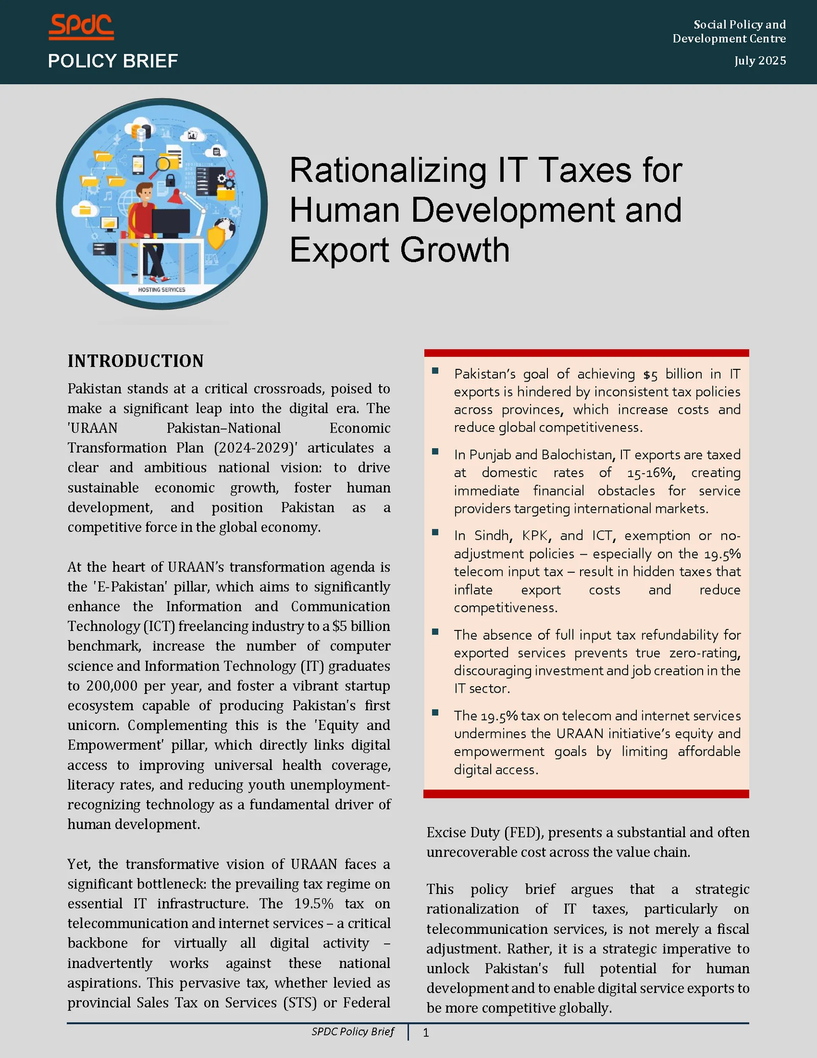 Rationalizing IT Taxes for Human Development and Export Growth