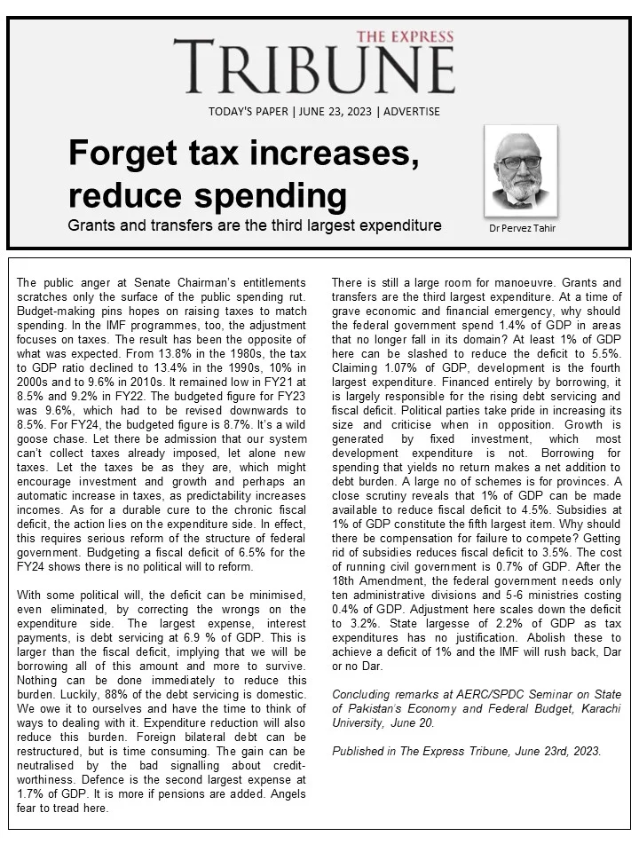 Forget tax increases, reduce spending – Grants and transfers are the third largest expenditure